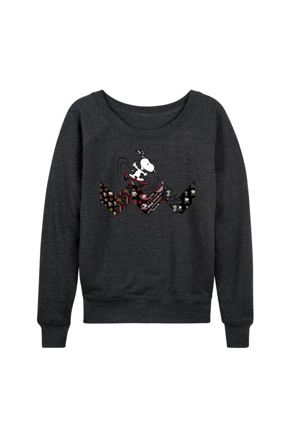 - Snoopy Skating Pattern - Women's Lightweight French Terry Long Sleeve Shirt