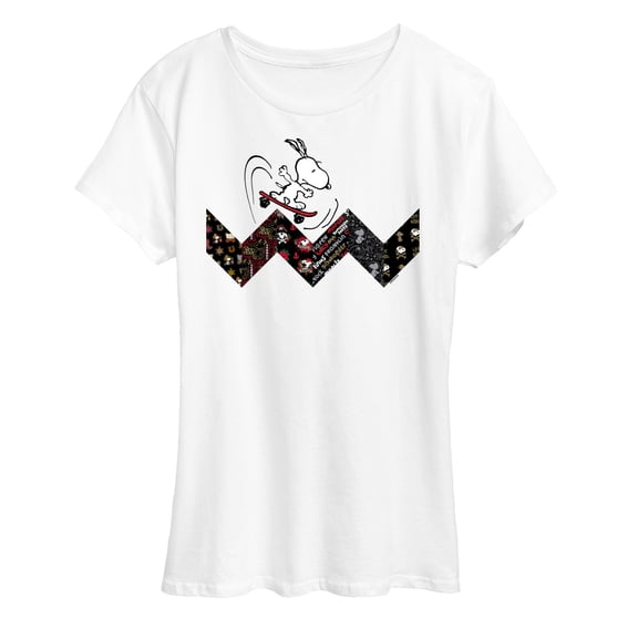 Peanuts - Snoopy Skating Pattern - Women's Short Sleeve Graphic T-Shirt