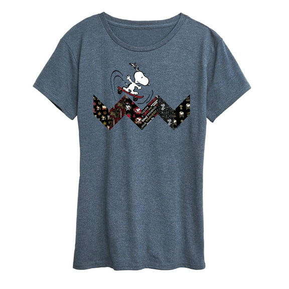 Peanuts - Snoopy Skating Pattern - Women's Short Sleeve Graphic T-Shirt