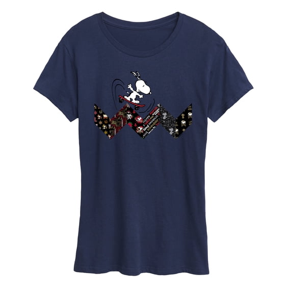 Peanuts - Snoopy Skating Pattern - Women's Short Sleeve Graphic T-Shirt