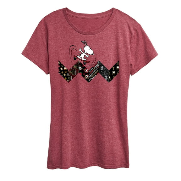 Peanuts - Snoopy Skating Pattern - Women's Short Sleeve Graphic T-Shirt