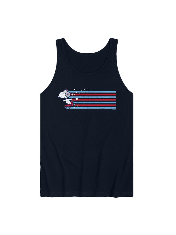 - Snoopy Skating Stars and Stripes Men's Graphic Tank Top