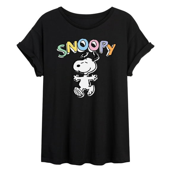 Peanuts - Snoopy Sketchy - Juniors Ideal Flowy Muscle T-Shirt