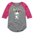 thumbnail image 1 of Peanuts - Snoopy Sketchy - Youth Girls Raglan Tee, 1 of 6
