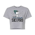 thumbnail image 1 of Peanuts - Snoopy Ski Pro - Juniors Cropped Cotton Blend T-Shirt, 1 of 6