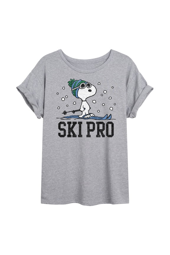 - Snoopy Ski Pro - Juniors Ideal Flowy Muscle T-Shirt