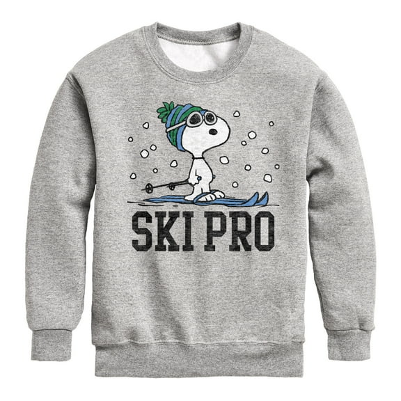 Peanuts - Snoopy Ski Pro - Toddler And Youth Crewneck Fleece Sweatshirt
