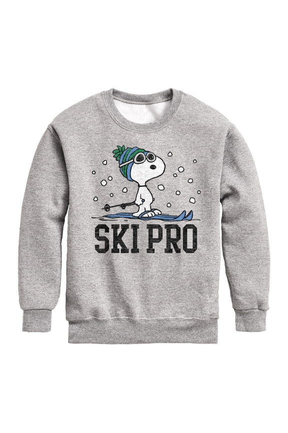 - Snoopy Ski Pro Graphic Long Sleeve Fleece Sweatshirt