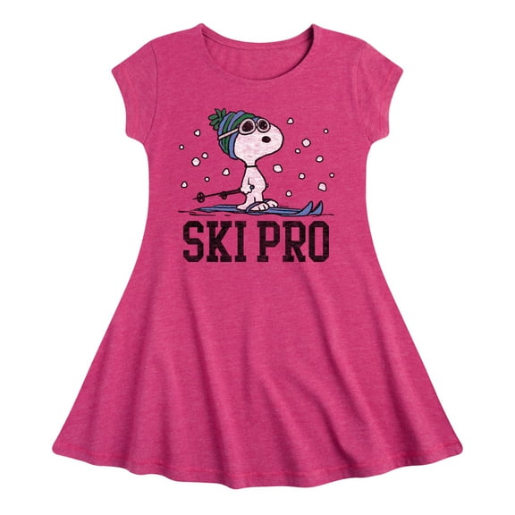 Peanuts - Snoopy Ski Pro - Toddler And Youth Girls Fit And Flare Dress