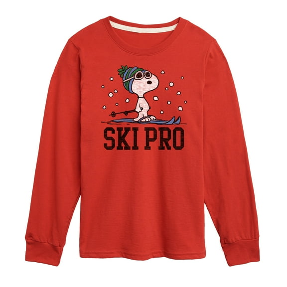 Peanuts - Snoopy Ski Pro - Toddler And Youth Long Sleeve Graphic T-Shirt