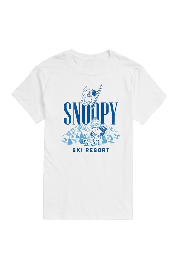 - Snoopy Ski Resort Mountains - Men's Short Sleeve Graphic T-Shirt