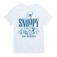 thumbnail image 1 of Peanuts - Snoopy Ski Resort Mountains White Only - Toddler And Youth Short Sleeve Graphic T-Shirt, 1 of 6