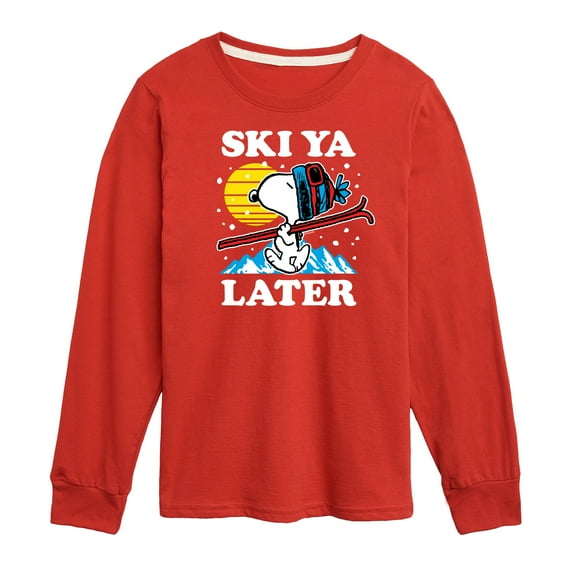 Peanuts - Snoopy Ski Ya Later - Toddler And Youth Long Sleeve Graphic T-Shirt