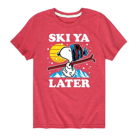 Peanuts - Snoopy Ski Ya Later - Toddler And Youth Short Sleeve Graphic T-Shirt