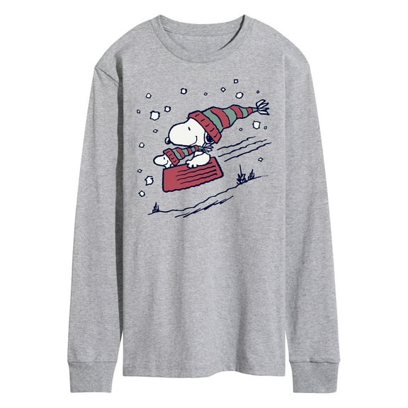 Peanuts - Snoopy Sledding - Men's Long Sleeve T-Shirt