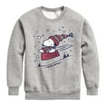 thumbnail image 1 of Peanuts - Snoopy Sledding - Toddler & Youth Crewneck Fleece Sweatshirt, 1 of 6