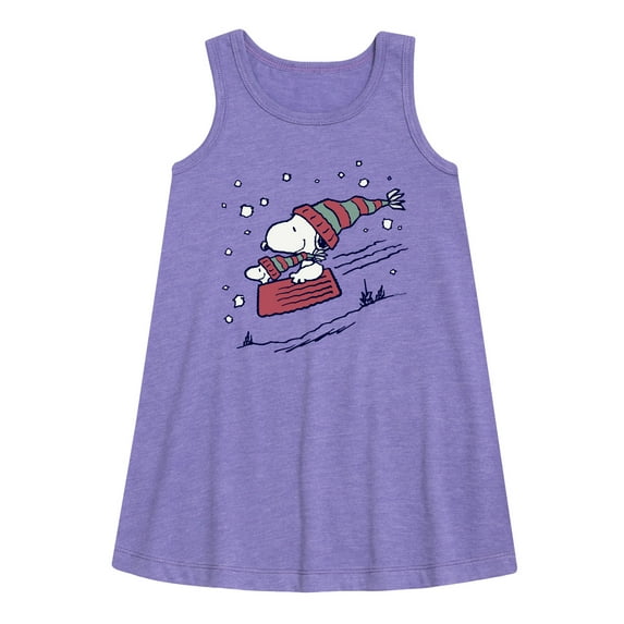 Peanuts - Snoopy Sledding - Toddler & Youth Girls A-line Dress