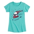 thumbnail image 1 of Peanuts - Snoopy Sledding - Toddler & Youth Girls Short Sleeve Graphic T-Shirt, 1 of 6