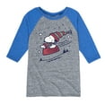 thumbnail image 1 of Peanuts - Snoopy Sledding - Toddler & Youth Raglan Graphic T-Shirt, 1 of 5