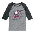 thumbnail image 1 of Peanuts - Snoopy Sledding - Toddler & Youth Raglan Graphic T-Shirt, 1 of 5