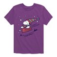 thumbnail image 1 of Peanuts - Snoopy Sledding - Toddler & Youth Short Sleeve Graphic T-Shirt, 1 of 6