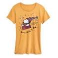 thumbnail image 1 of Peanuts - Snoopy Sledding - Women's Short Sleeve Graphic T-Shirt, 1 of 7