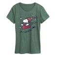 thumbnail image 1 of Peanuts - Snoopy Sledding - Women's Short Sleeve Graphic T-Shirt, 1 of 6