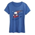 thumbnail image 1 of Peanuts - Snoopy Sledding - Women's Short Sleeve Graphic T-Shirt, 1 of 6