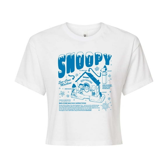 Peanuts - Snoopy Snocone - Juniors Cropped Graphic T-Shirt