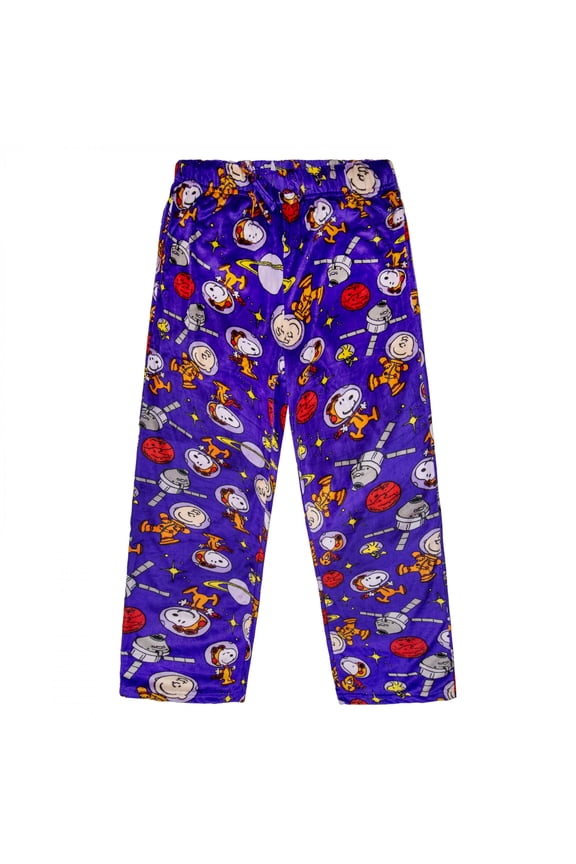 Snoopy Space Astronaut Silky Fleece Sleep Pants-Large