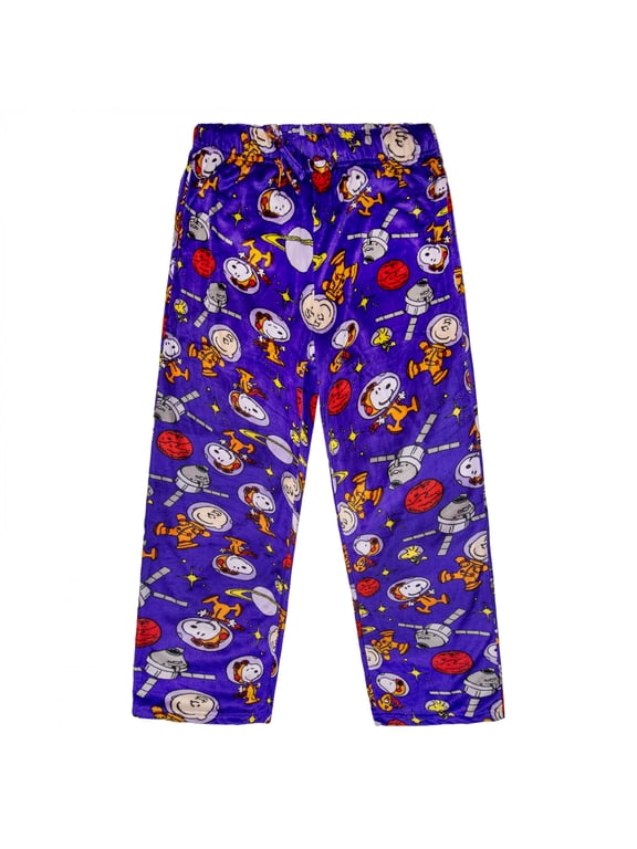 Snoopy Space Astronaut Silky Fleece Sleep Pants-Small