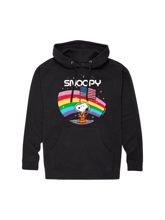 - Snoopy Space Badge Men's Graphic Fleece Pullover Hoodie