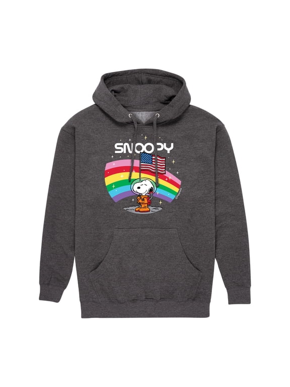 - Snoopy Space Badge Men's Graphic Fleece Pullover Hoodie