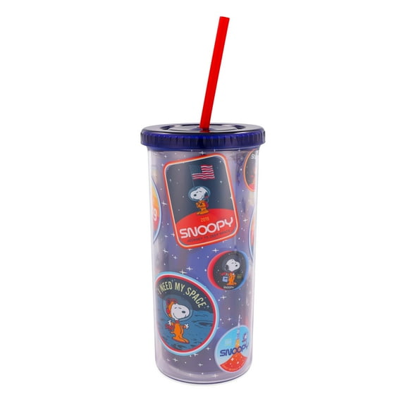Peanuts Snoopy Space Explorer 20-Ounce Carnival Cup With Lid and Straw