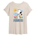 thumbnail image 1 of Peanuts - Snoopy Spring Lights - Juniors Oversized Graphic T-Shirt, 1 of 5