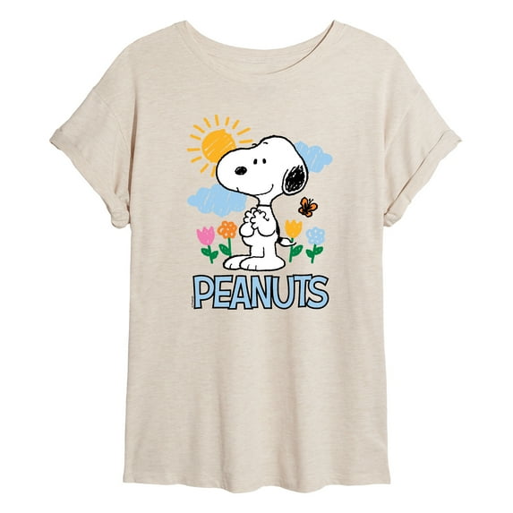 Peanuts - Snoopy Spring Lights - Juniors Oversized Graphic T-Shirt
