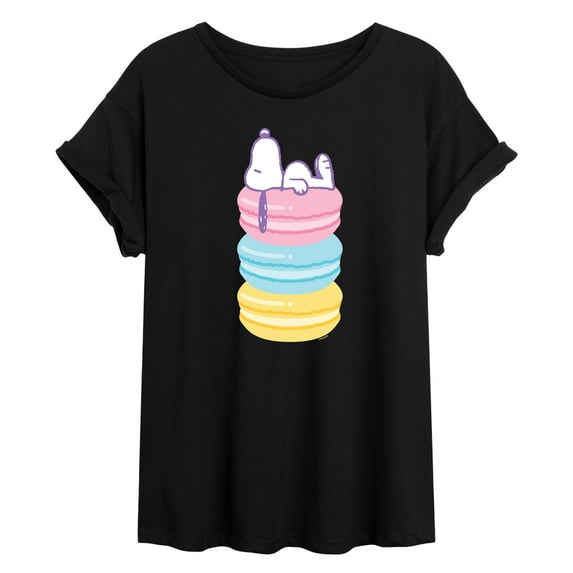 Peanuts - Snoopy Stacked Macarons - Women's Oversized T-Shirt