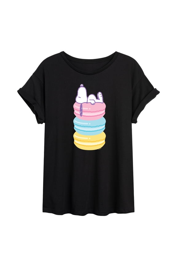 - Snoopy Stacked Macarons - Women's Oversized T-Shirt