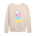 thumbnail image 1 of Peanuts - Snoopy Stacked Macarons - Women's Lightweight French Terry Long Sleeve Shirt, 1 of 5