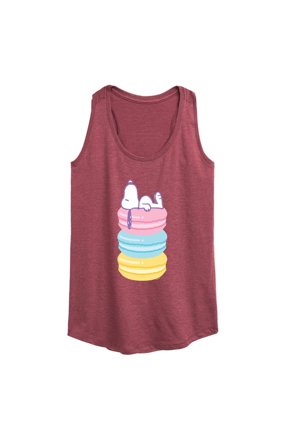 - Snoopy Stacked Macarons - Women's Racerback Tank Top