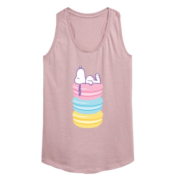 Peanuts - Snoopy Stacked Macarons - Women's Racerback Tank Top