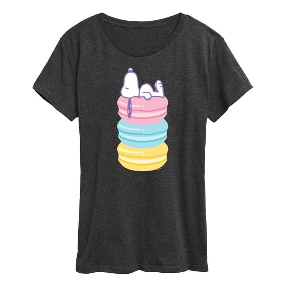 Peanuts - Snoopy Stacked Macarons - Women's Short Sleeve Graphic T-Shirt