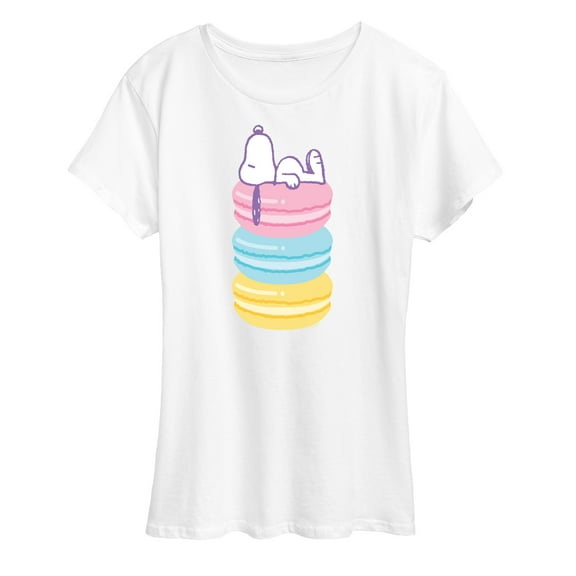 Peanuts - Snoopy Stacked Macarons - Women's Short Sleeve Graphic T-Shirt