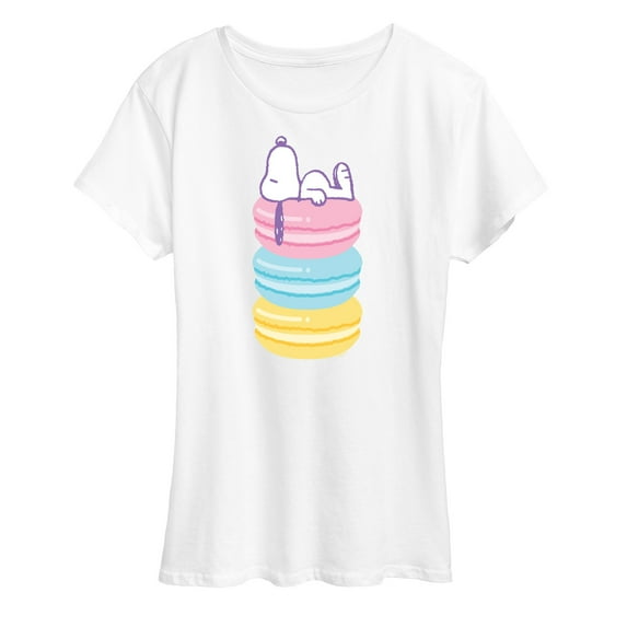 Peanuts - Snoopy Stacked Macarons - Women's Short Sleeve Graphic T-Shirt