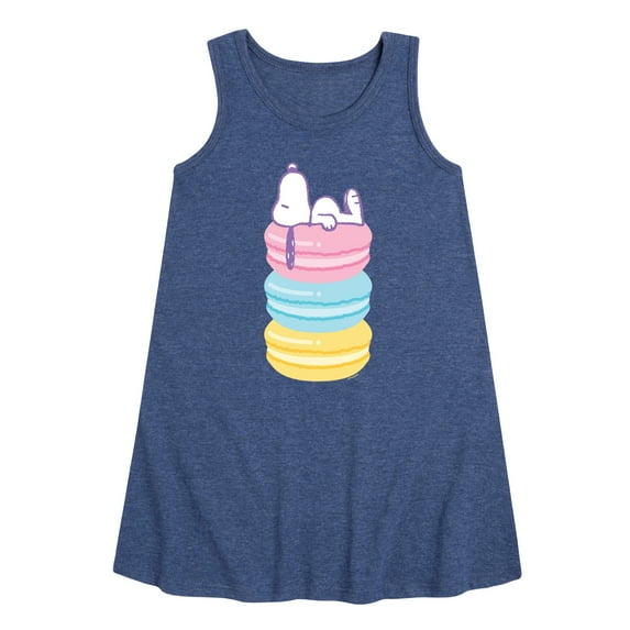 Peanuts - Snoopy Stacked Macarons - Youth Girls A-line Dress