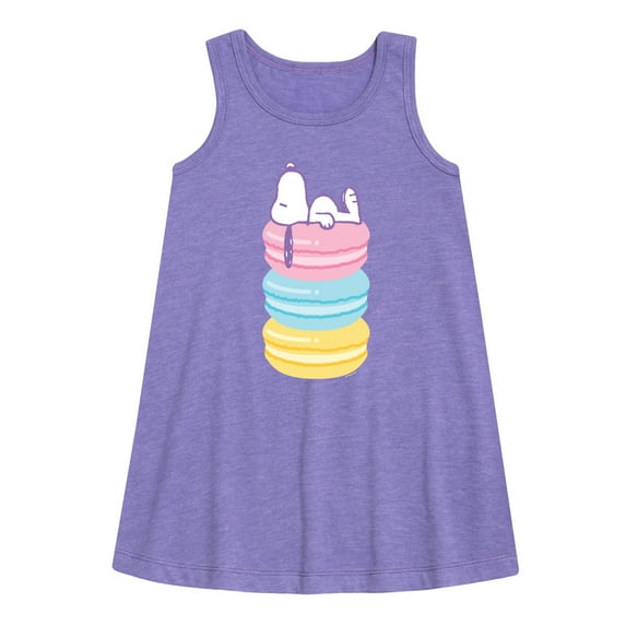 Peanuts - Snoopy Stacked Macarons - Youth Girls A-line Dress