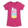 thumbnail image 1 of Peanuts - Snoopy Stacked Macarons - Youth Girls Short Sleeve Tee, 1 of 6
