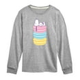 thumbnail image 1 of Peanuts - Snoopy Stacked Macarons - Youth Long Sleeve Tee, 1 of 6