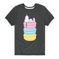 thumbnail image 1 of Peanuts - Snoopy Stacked Macarons - Youth Short Sleeve Tee, 1 of 6