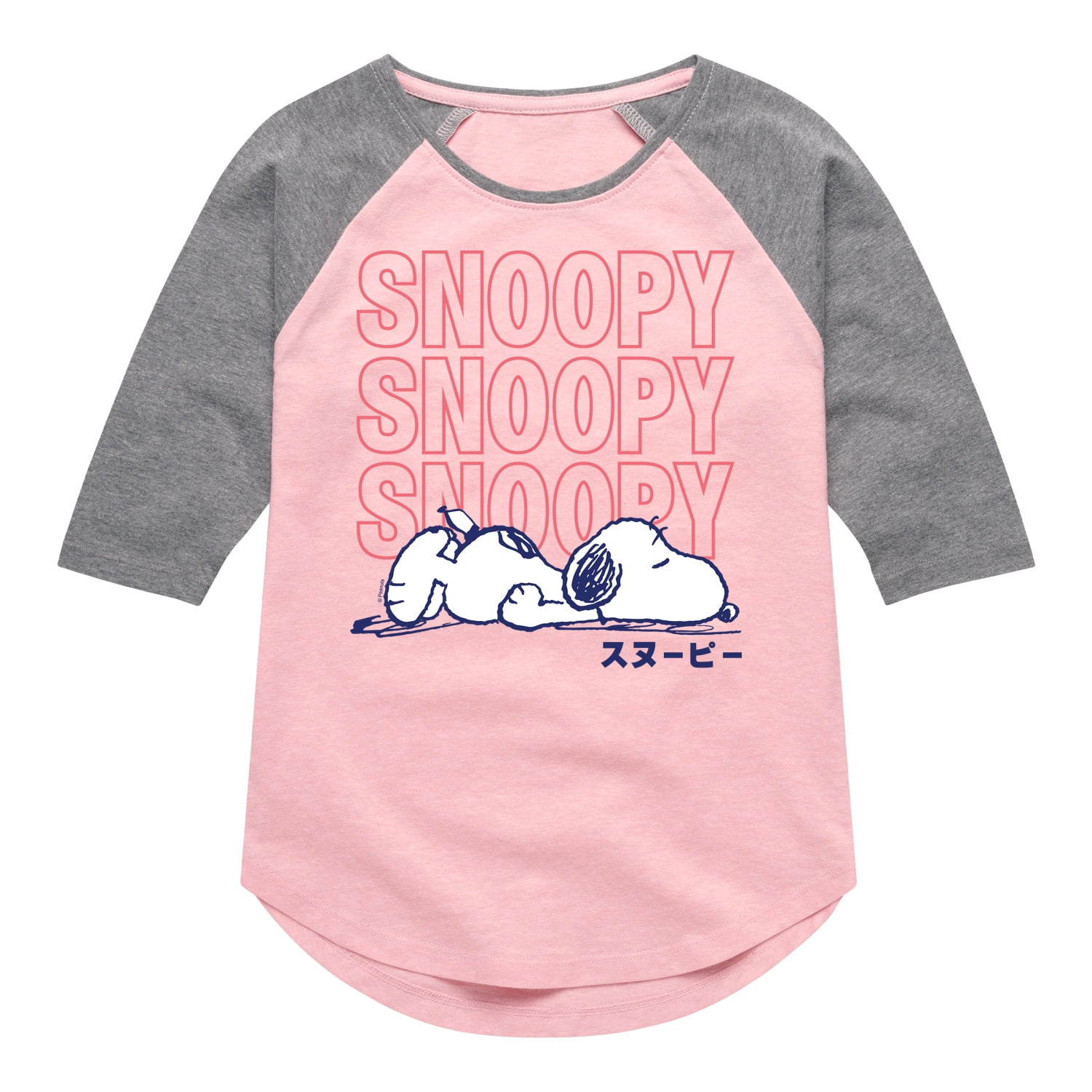 Peanuts - Snoopy Stacked - Toddler & Youth Girls Raglan Graphic T-Shirt ...